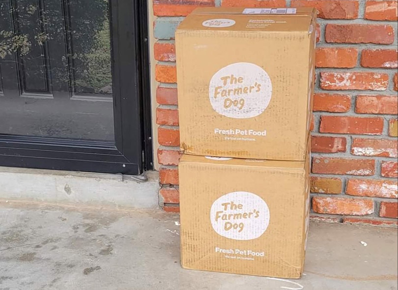 two boxes of the farmer's dog food