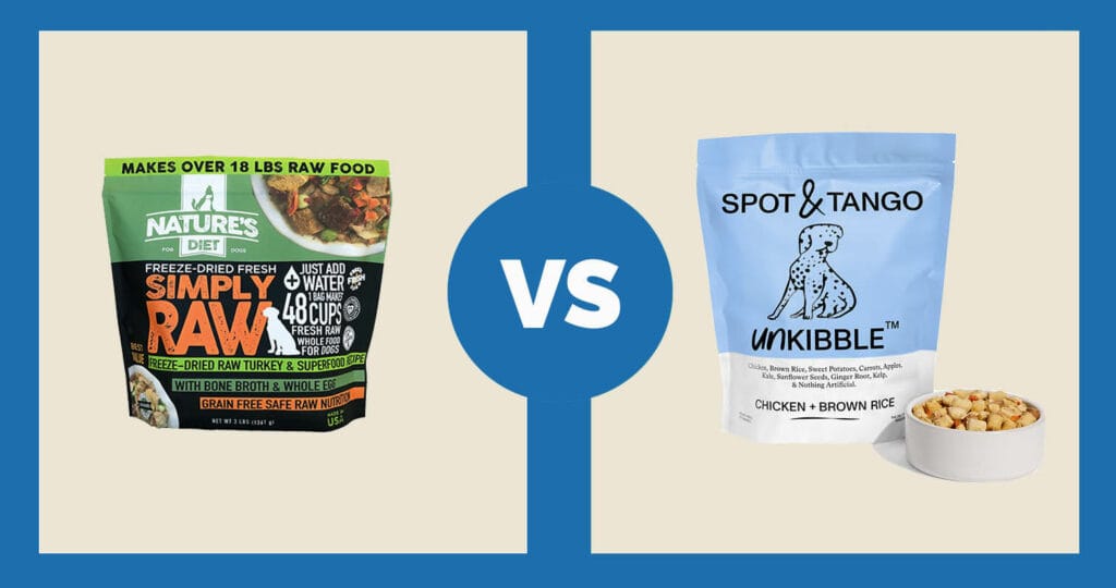 Natures-Diet-Fresh-Turkey-Simply-Raw-Freeze-Dried-Dog-Food-vs.-Spot-Tango-UnKibble-Turkey-Brown-Rice