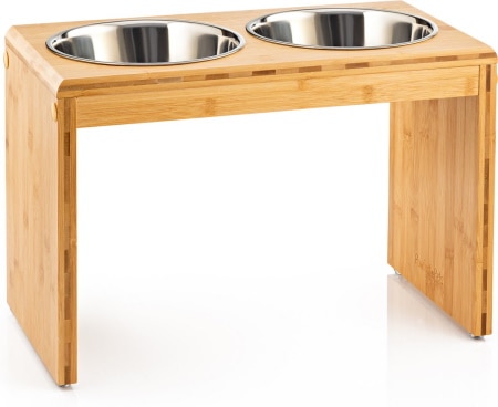 Pawfect Pets Elevated Feeder Raised Dog Bowl Stand with four Stainless Steel Bowls