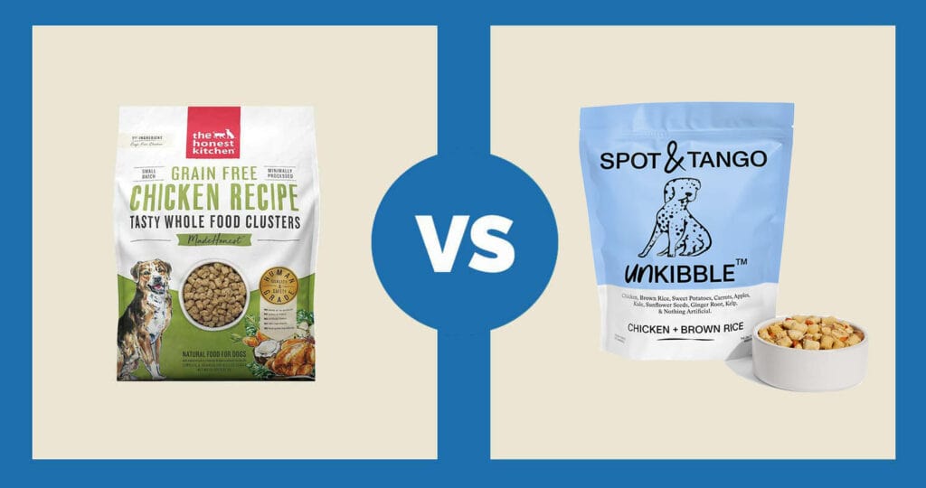 The-Honest-Kitchen-Chicken-Dry-Dog-Food-vs.-Spot-Tango-UnKibble-Chicken-Brown-Rice
