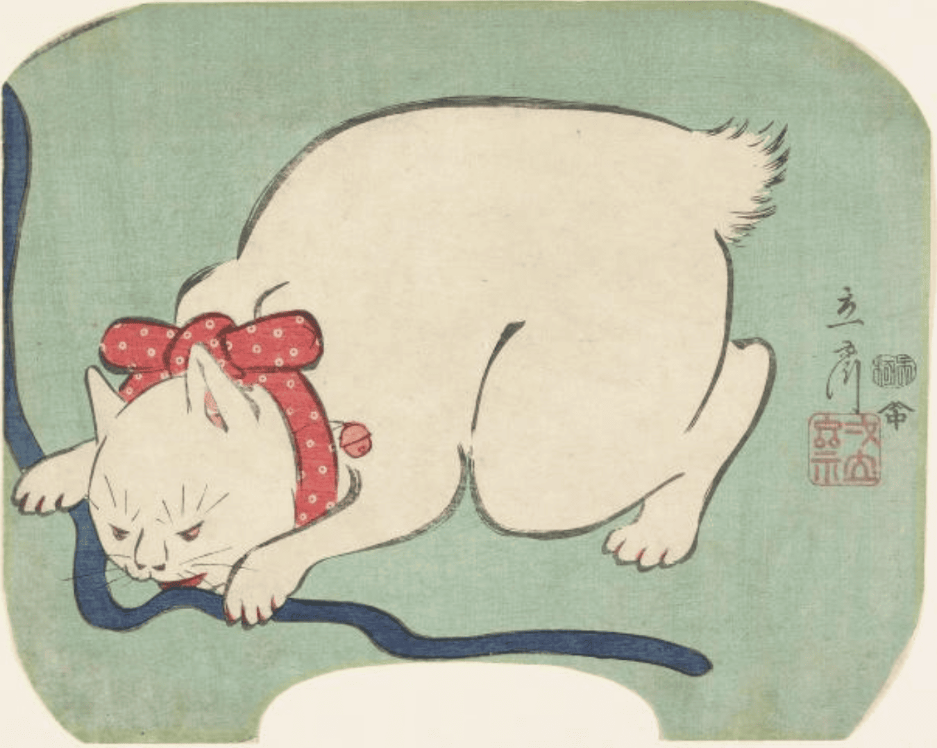 A White Cat Playing with a String, 1863