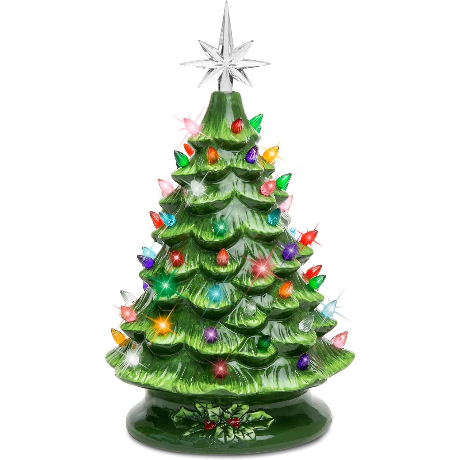Best Choice Products 15-inch Pre-lit Hand-Painted Ceramic Tabletop Christmas Tree