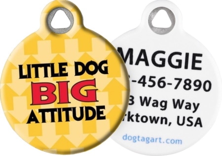 Dog Tag Art Little Dog Big Attitude Personalized Dog ID Tag