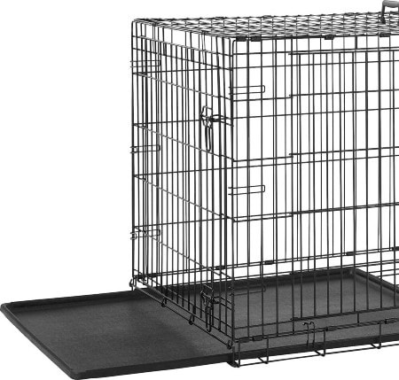 Frisco Heavy Duty Fold & Carry Double Door Collapsible Wire Dog Crate & Mat Kit