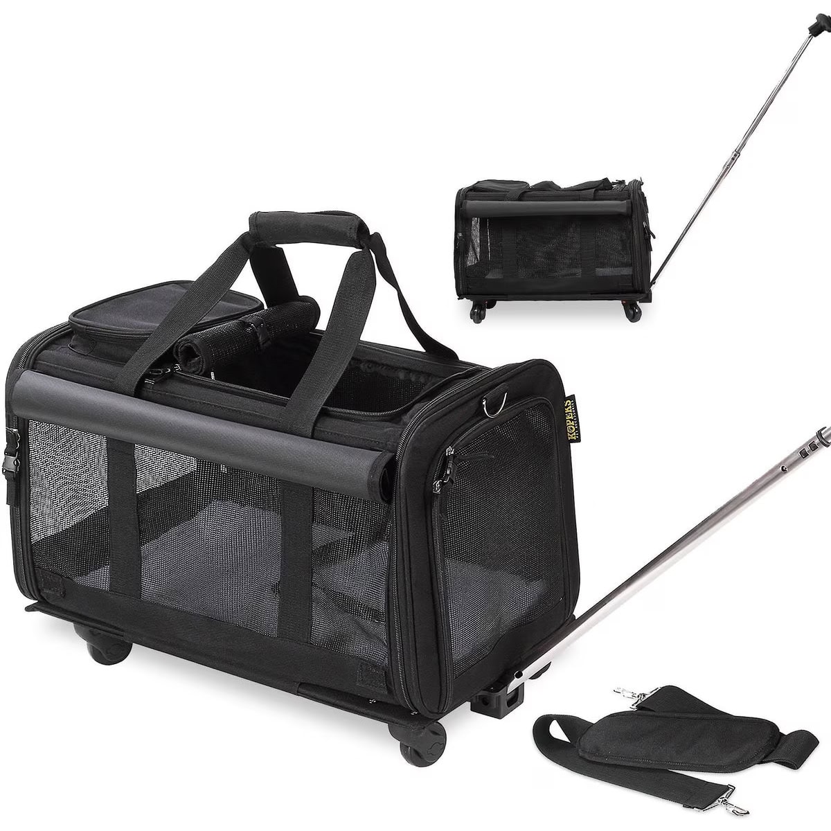 KOPEKS Detachable Wheel Dog & Cat Carrier Bag