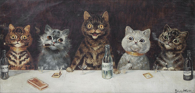 Louis-Wain-The-bachelor-party_Wikimedia-Commons