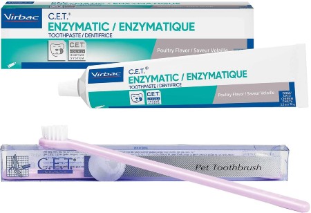 Virbac C.E.T. Enzymatic Poultry Flavor Toothpaste + Dog Toothbrush