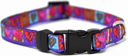 Yellow Dog Design Crazy Hearts Adjustable Dog Collar