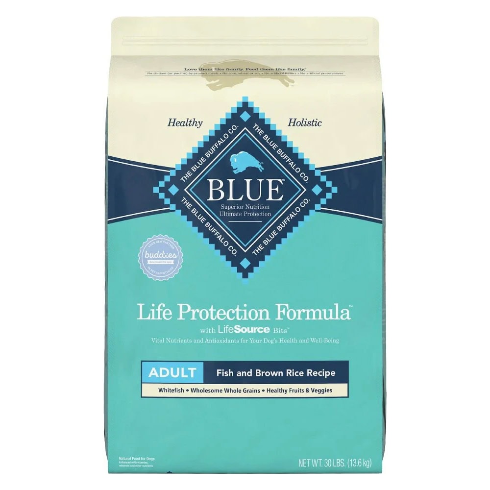 Blue Buffalo Life Protection Formula Natural Adult Dry Dog Food, Fish and Brown Rice Recipe