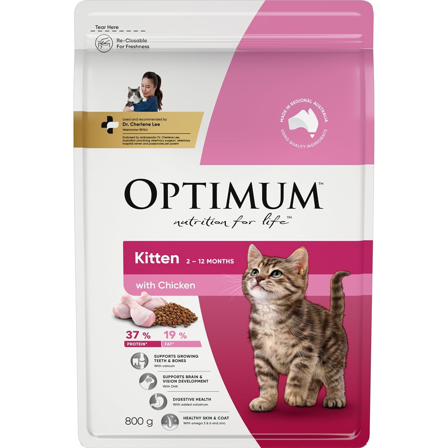 OPTIMUM Kitten 2-12 Months Dry Cat Food With Chicken