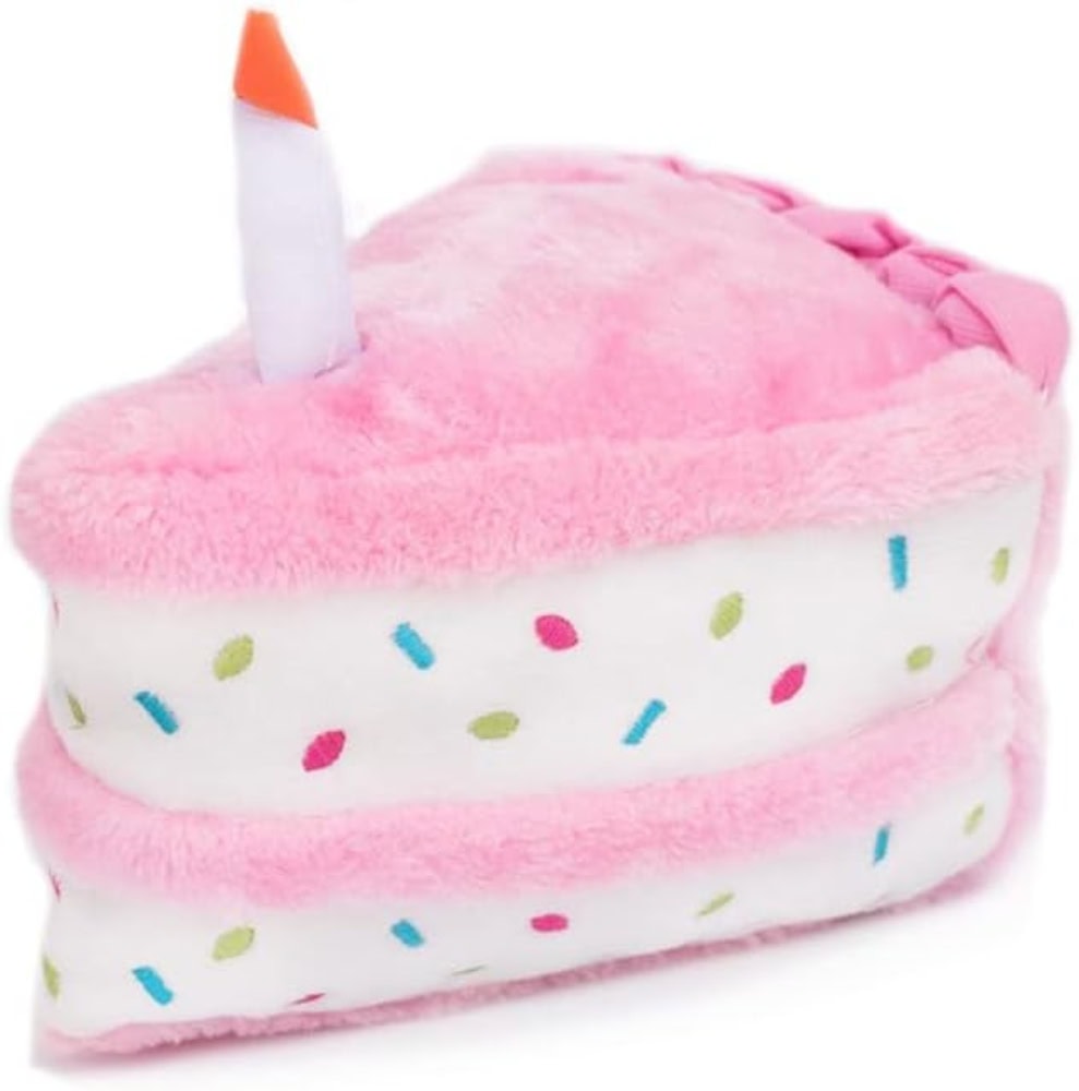 ZippyPaws Birthday Cake Plush Toy With Squeaker