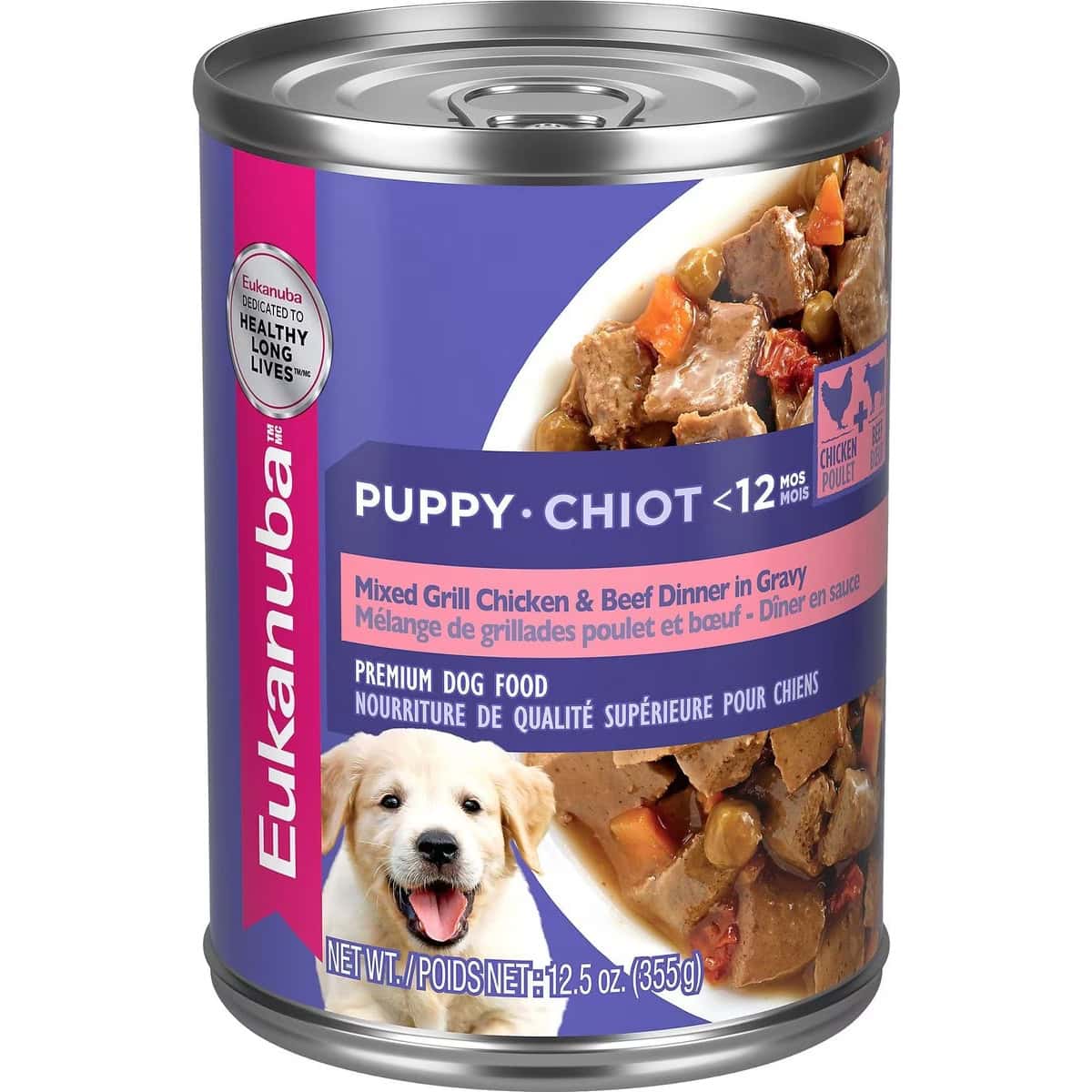 Eukanuba Puppy Mixed Grill Chicken & Beef Dinner in Gravy Canned Dog Food 