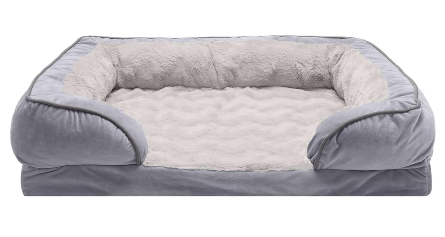 Furhaven Orthopedic Dog Bed for Large:Medium Dogs w: Removable Bolsters