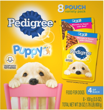 Pedigree Puppy Variety Pack Morsels in Sauce with Beef & Chicken