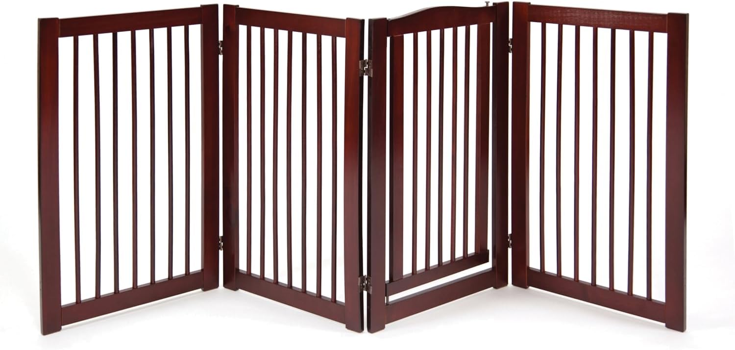 360 Configurable Freestanding Dog Gate with Door for Home 