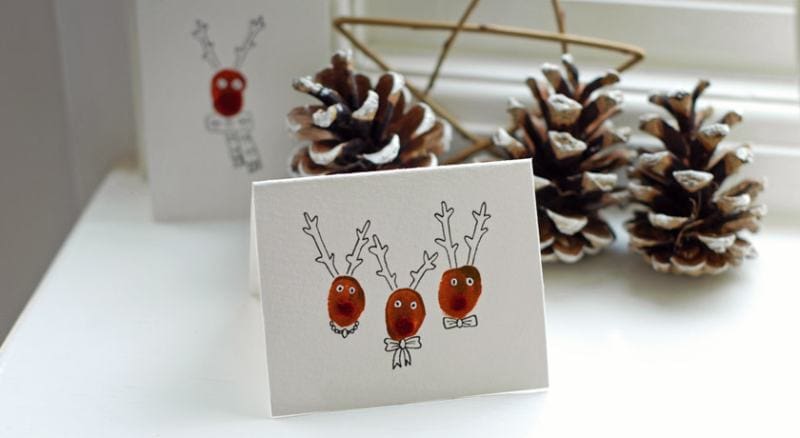 DIY reindeer Christmas cards