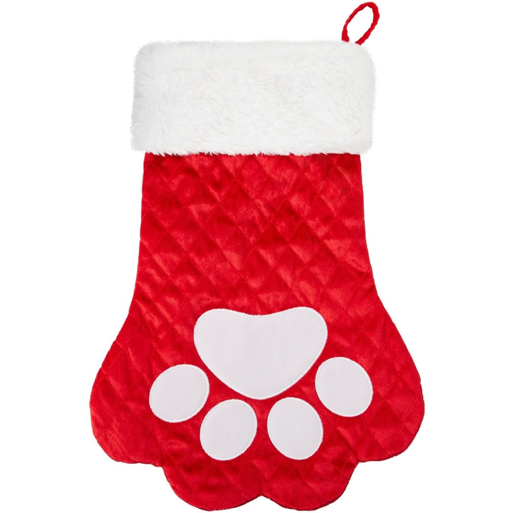 Quilted Paw Print Pet Stocking