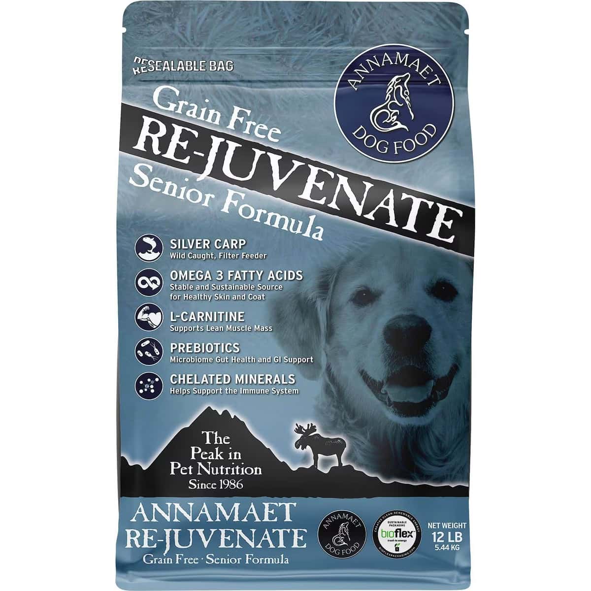 Annamaet Grain-Free Re-juvenate Senior Formula Dry Dog Food 