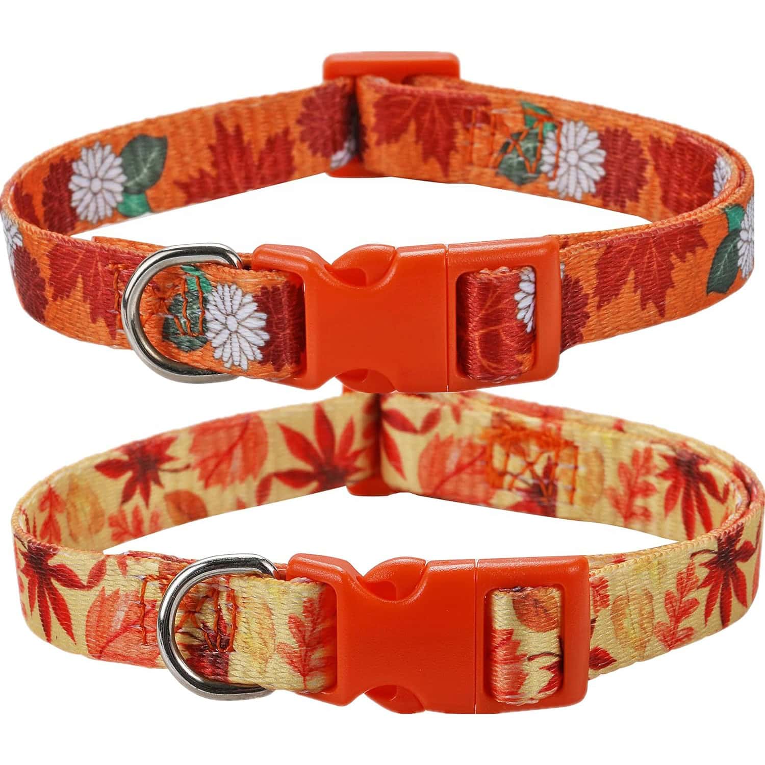 Fall Dog Collar for Small Dogs, 2 Pack Thanksgiving Dog New