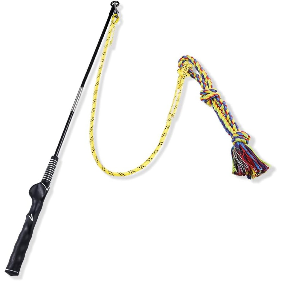 Hacosoon Flirt Pole Interactive Toys for Dogs Chase and Drag 