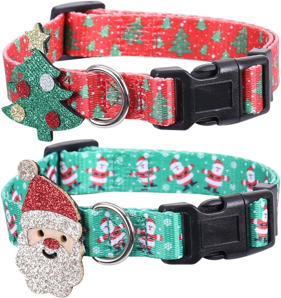 Lamphyface 2-Pack Christmas Dog Collar