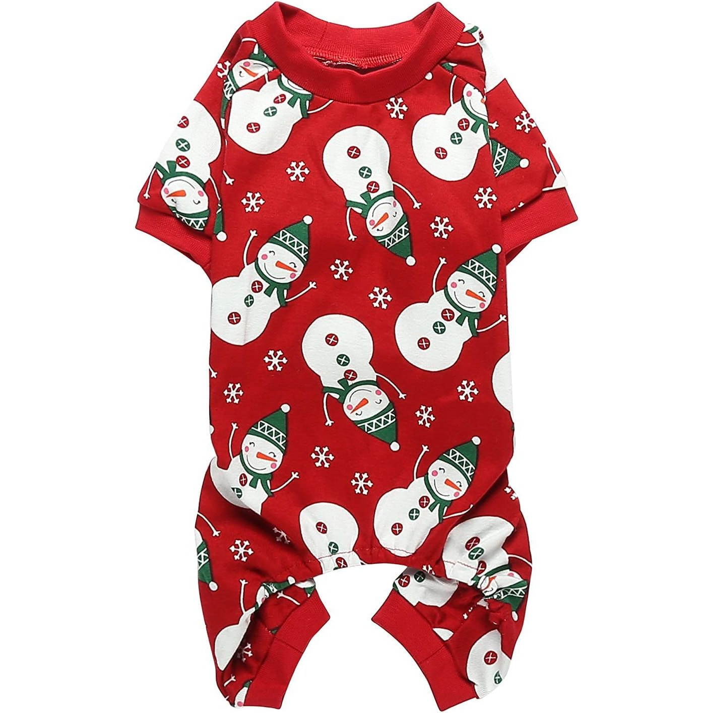 Lanyarco Cute Snowman Reindeer Pet Clothes Christmas Dog Pajamas Shirts New