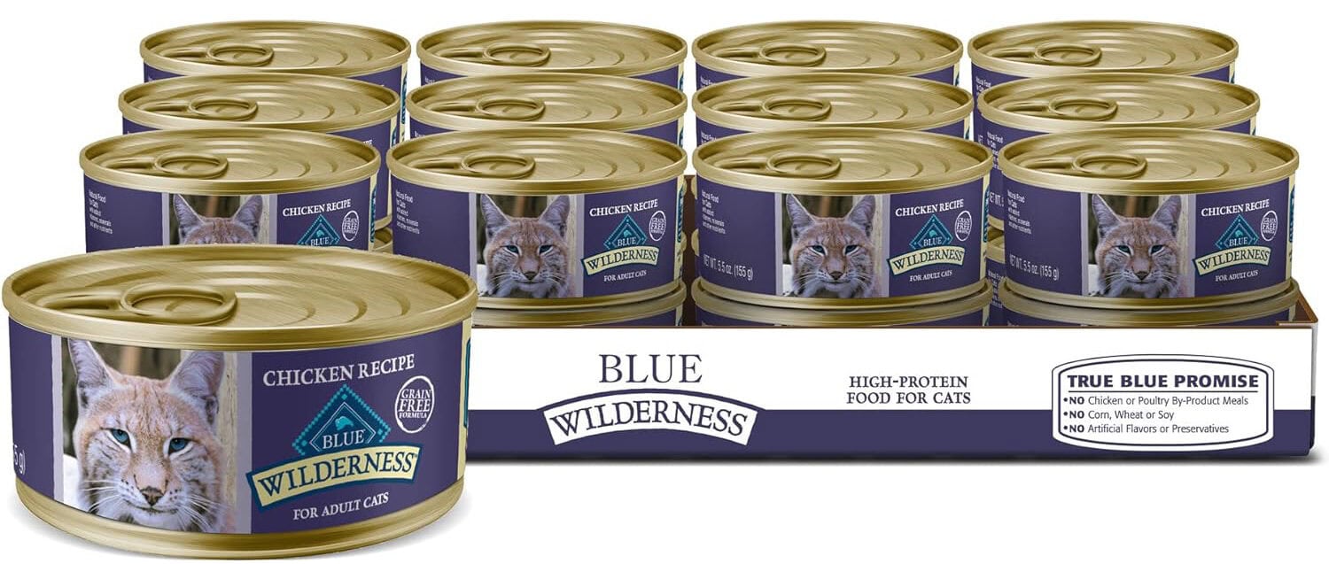 Blue Buffalo Wilderness High Protein Grain Free, Natural Adult Pate Wet Cat Food, Chicken