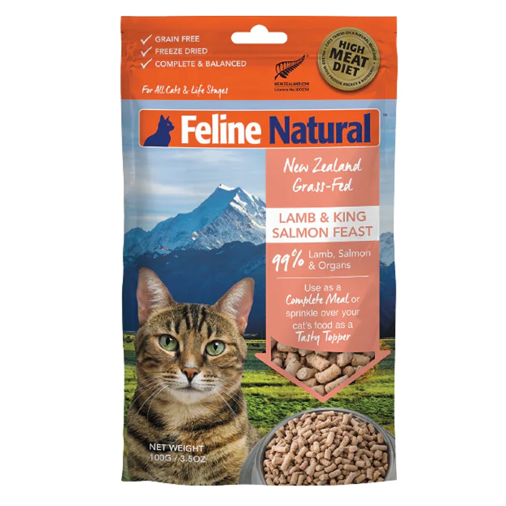 Feline Natural Lamb & King Salmon Feast Freeze-Dried Cat Food