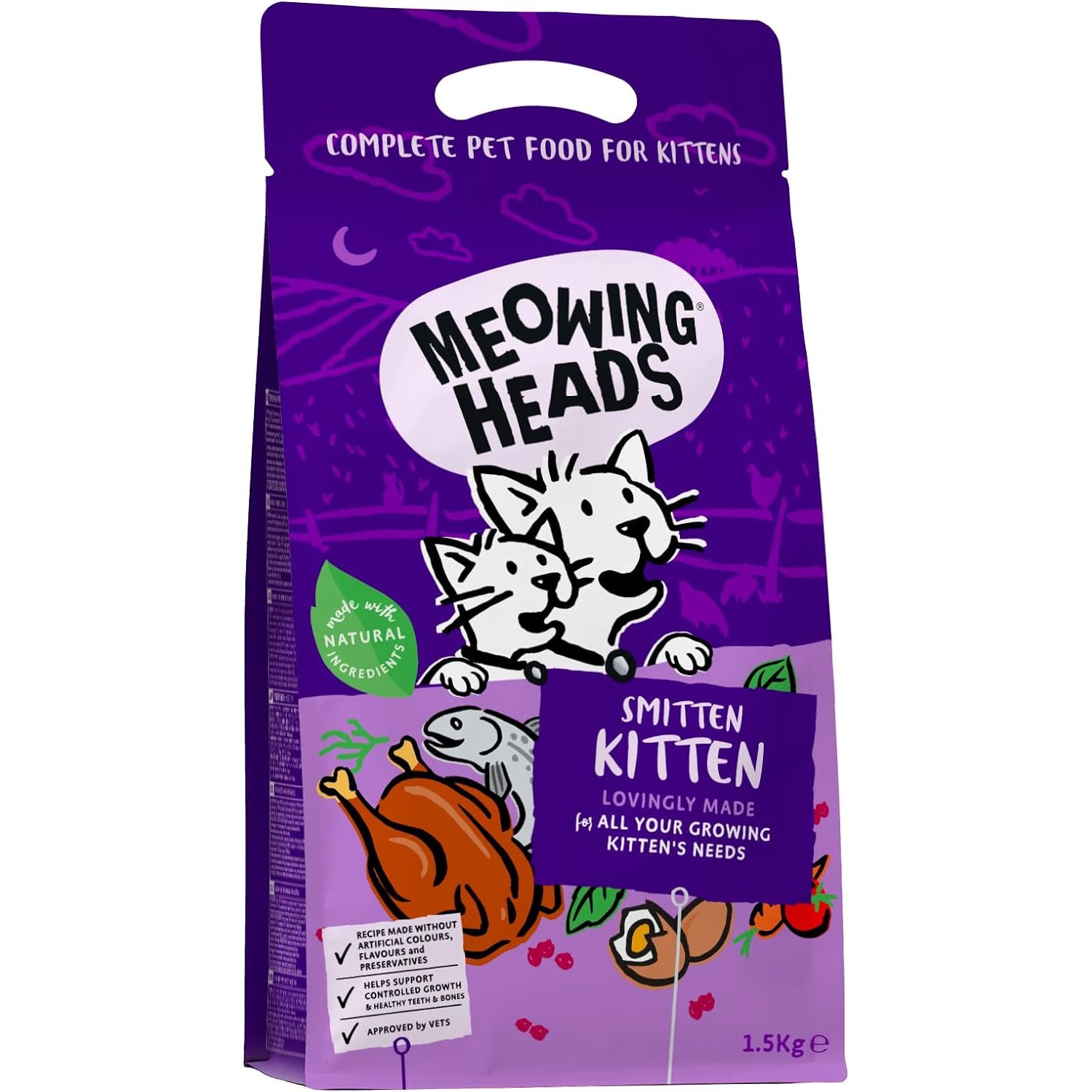 Meowing Heads Dry Cat Food for Kittens