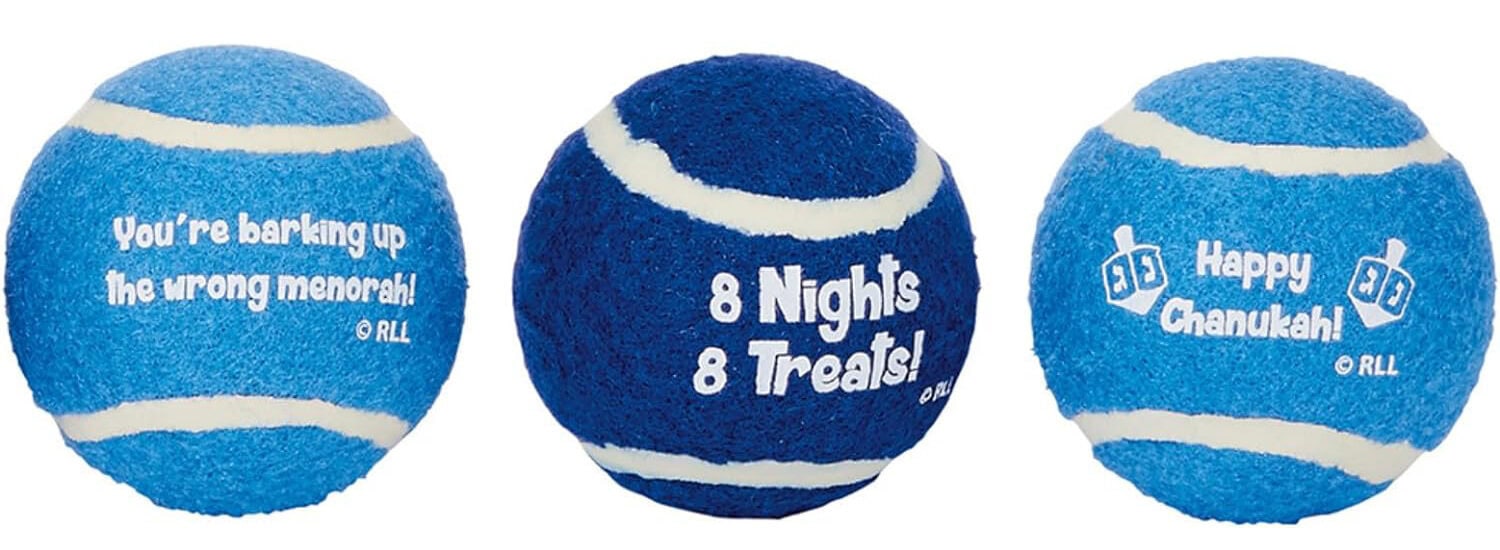 Rite Lite Chewdaica Set of 3 Chanukah Tennis Balls
