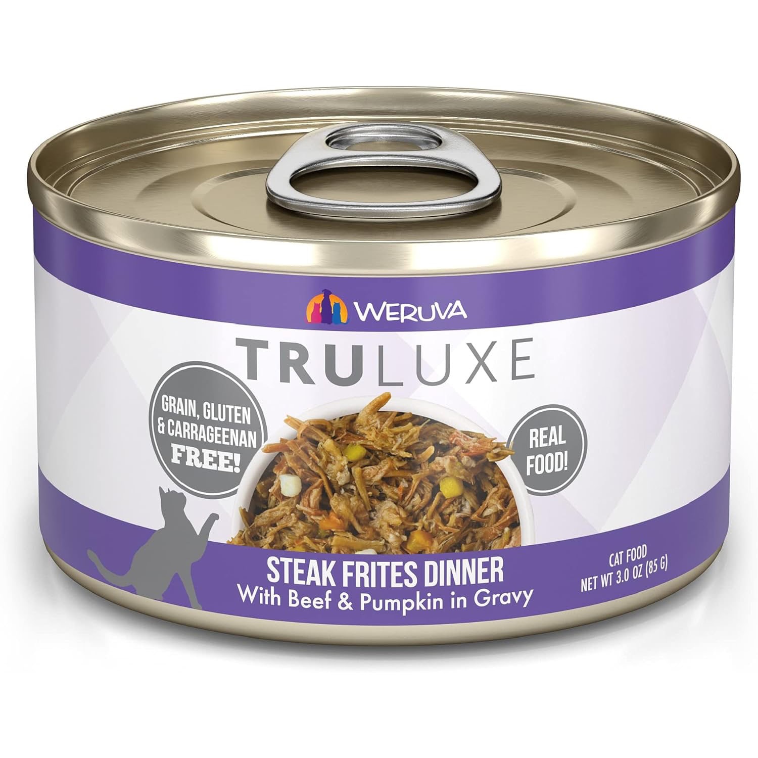 Weruva Truluxe Cat Food, Steak Frites with Beef & Pumpkin in Gravy