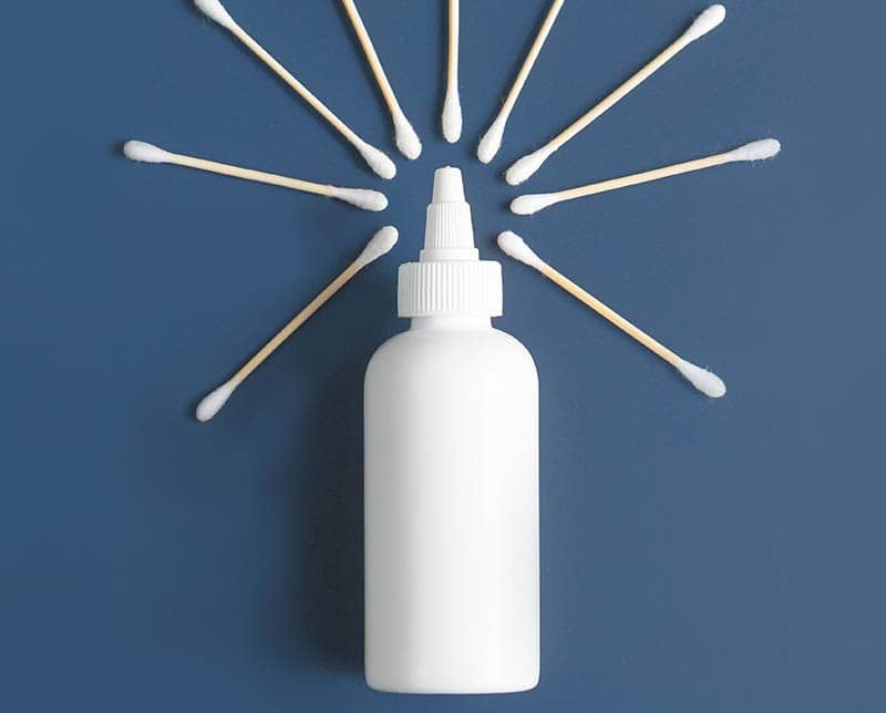 White bottle for mock up of pet ear cleaner product