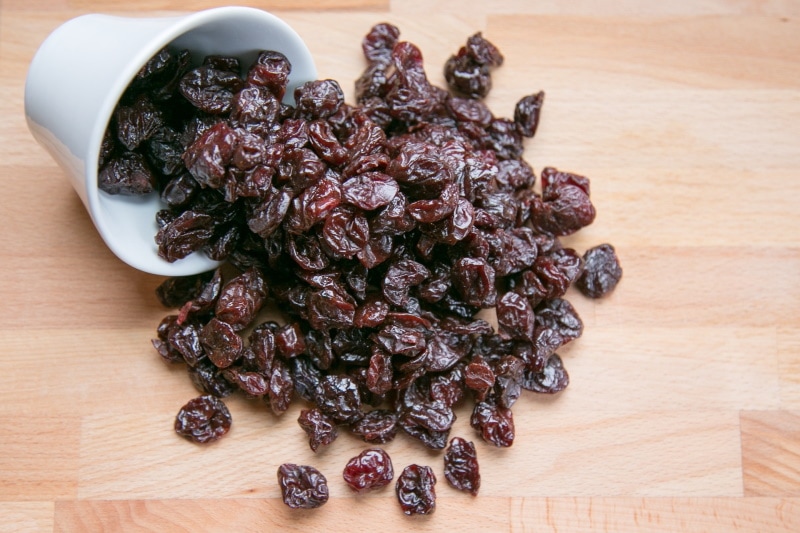 dried cherries in wooden table