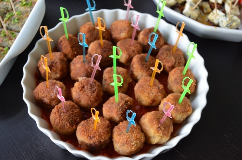 falafels in sticks