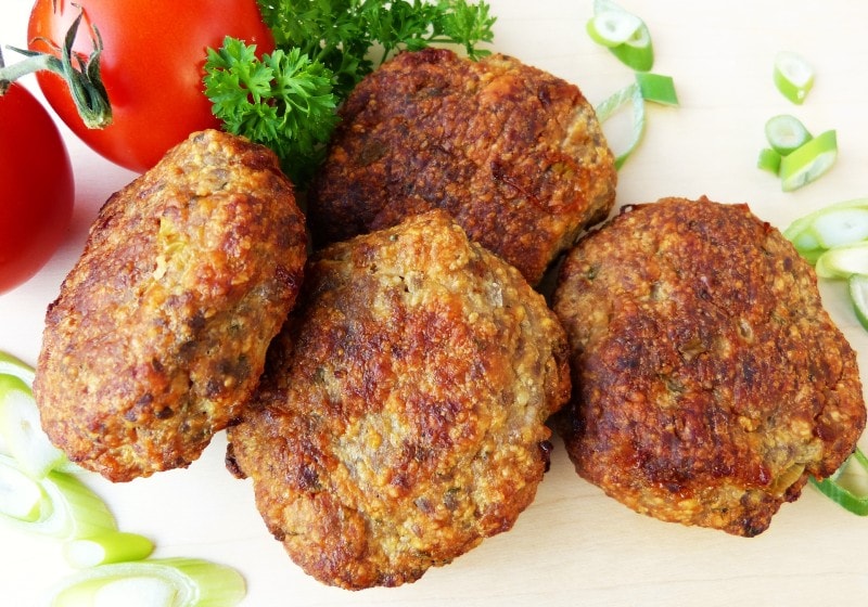 four pieces of falafel