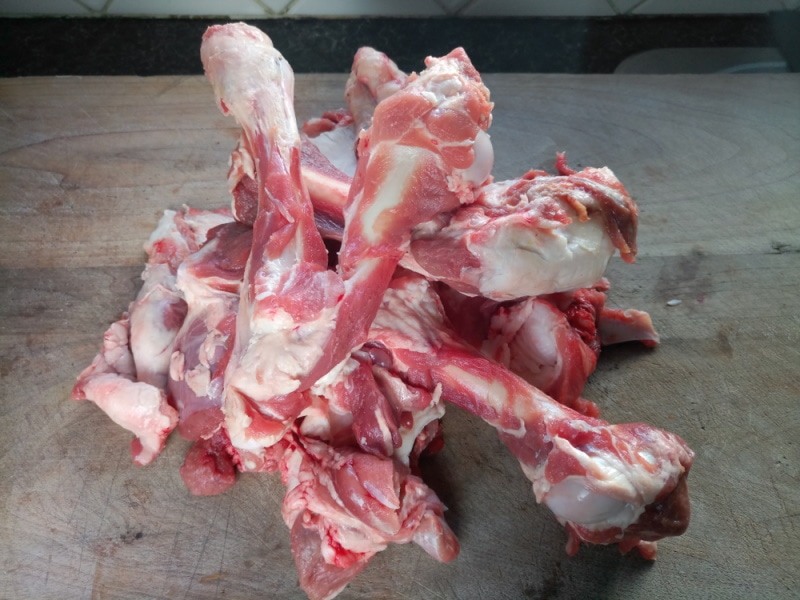 raw lamb bones