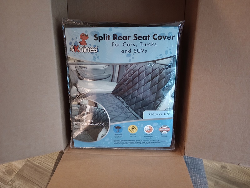 4knines split rear seat cover in the box