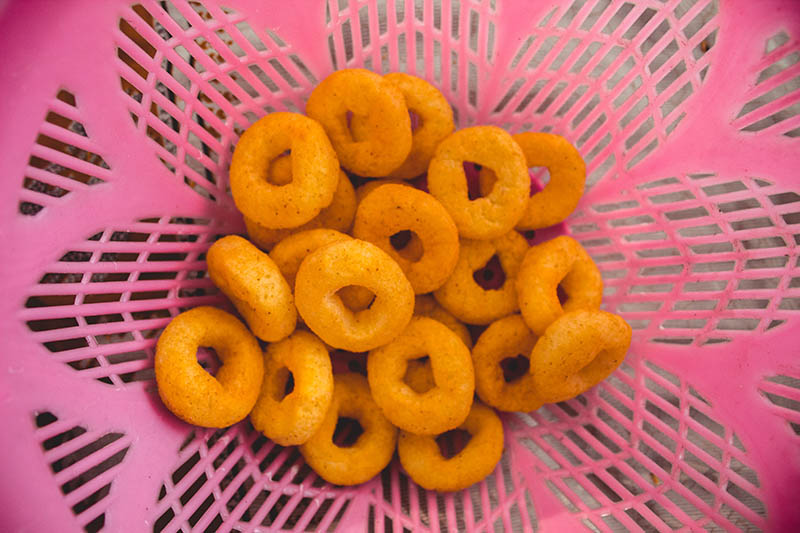 Closeup shot of Fryums in a bowl