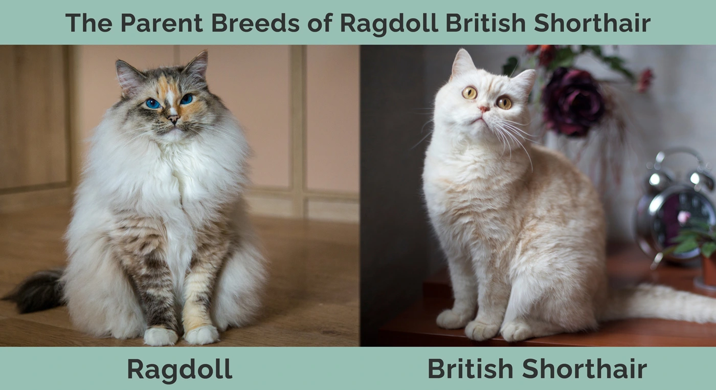 The parent breeds of the Ragdoll British Shorthair mix