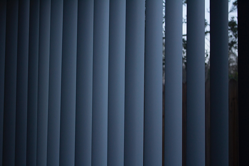 vertical blinds on the window
