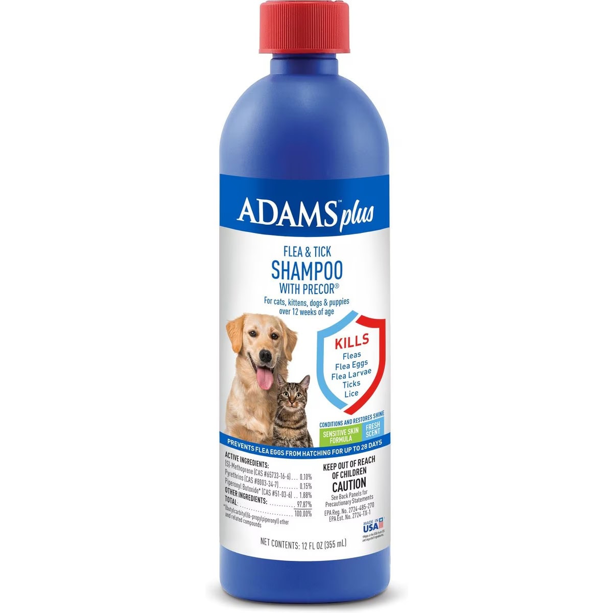 Adams Plus Flea & Tick Shampoo w/Precor