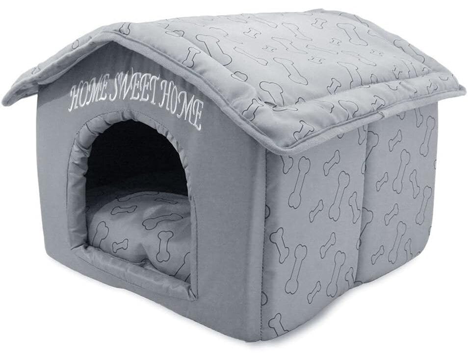 Best Pet Supplies Home Sweet Home Plush Covered Dog Bed