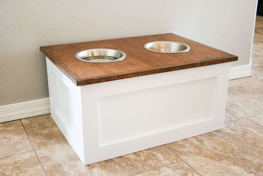 DIY Dog Food Station with Storage