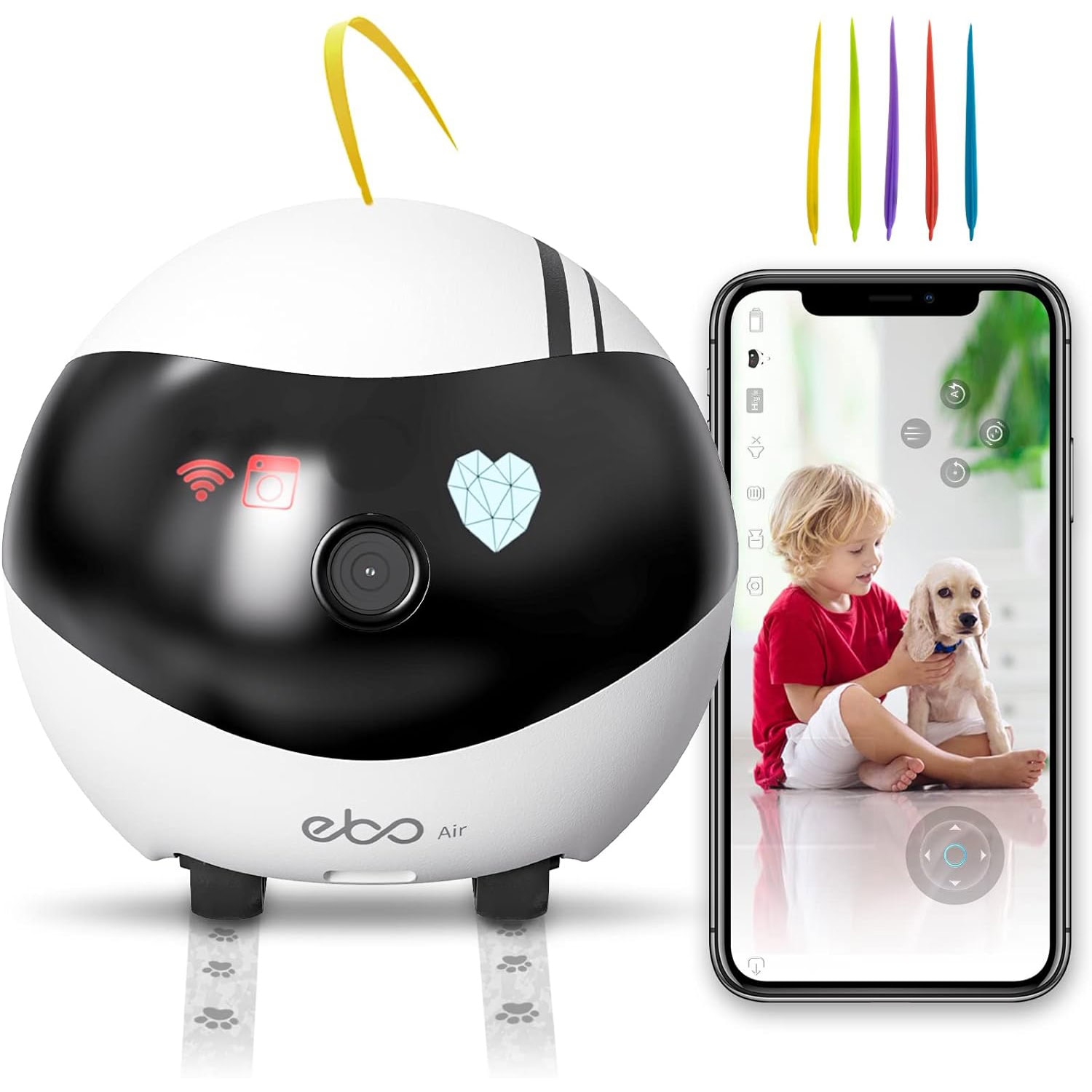 ENABOT EBO AIR AIl Family Robot Care Dog & Cat Camera