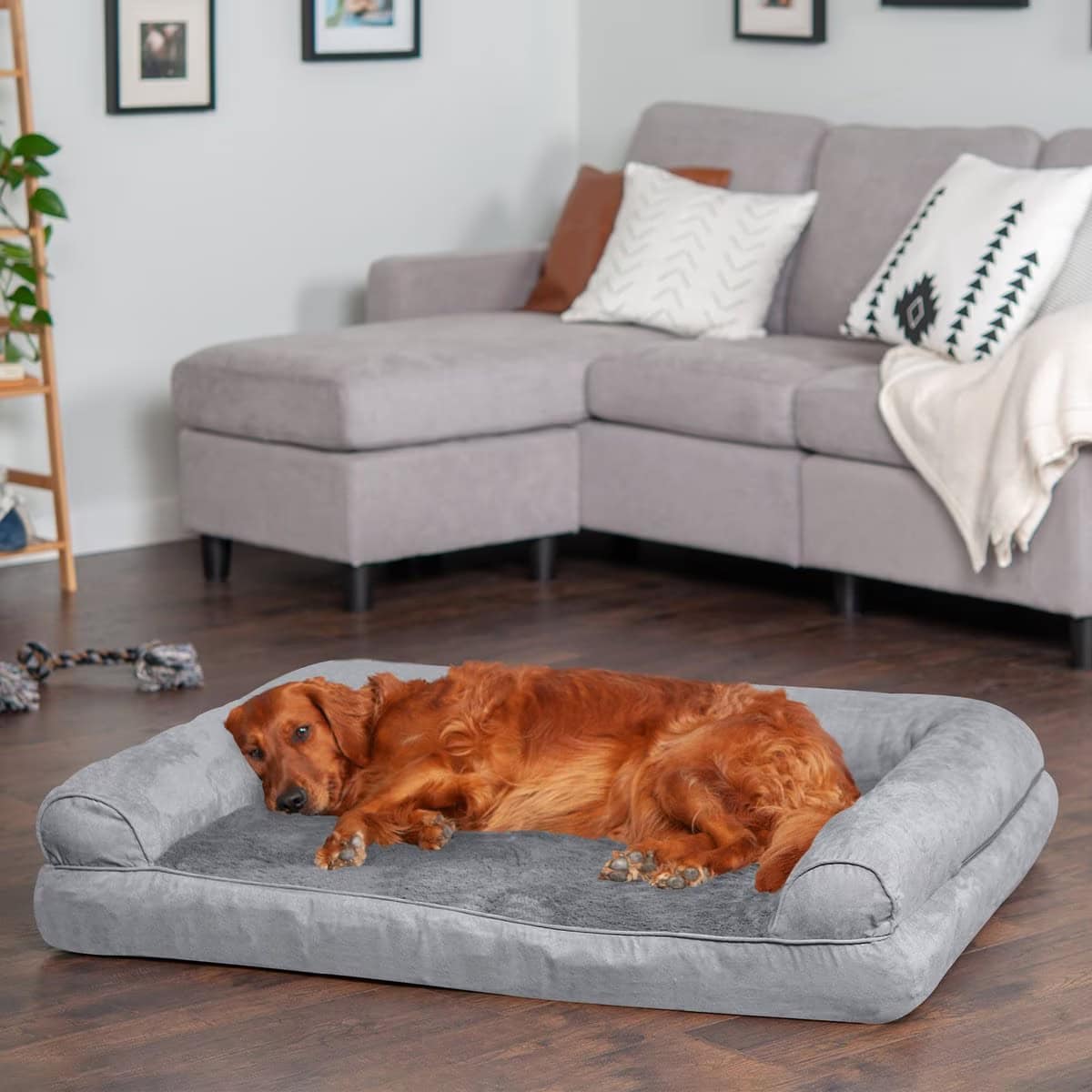 FurHaven Plush & Suede Full Support Orthopedic Sofa Dog Bed