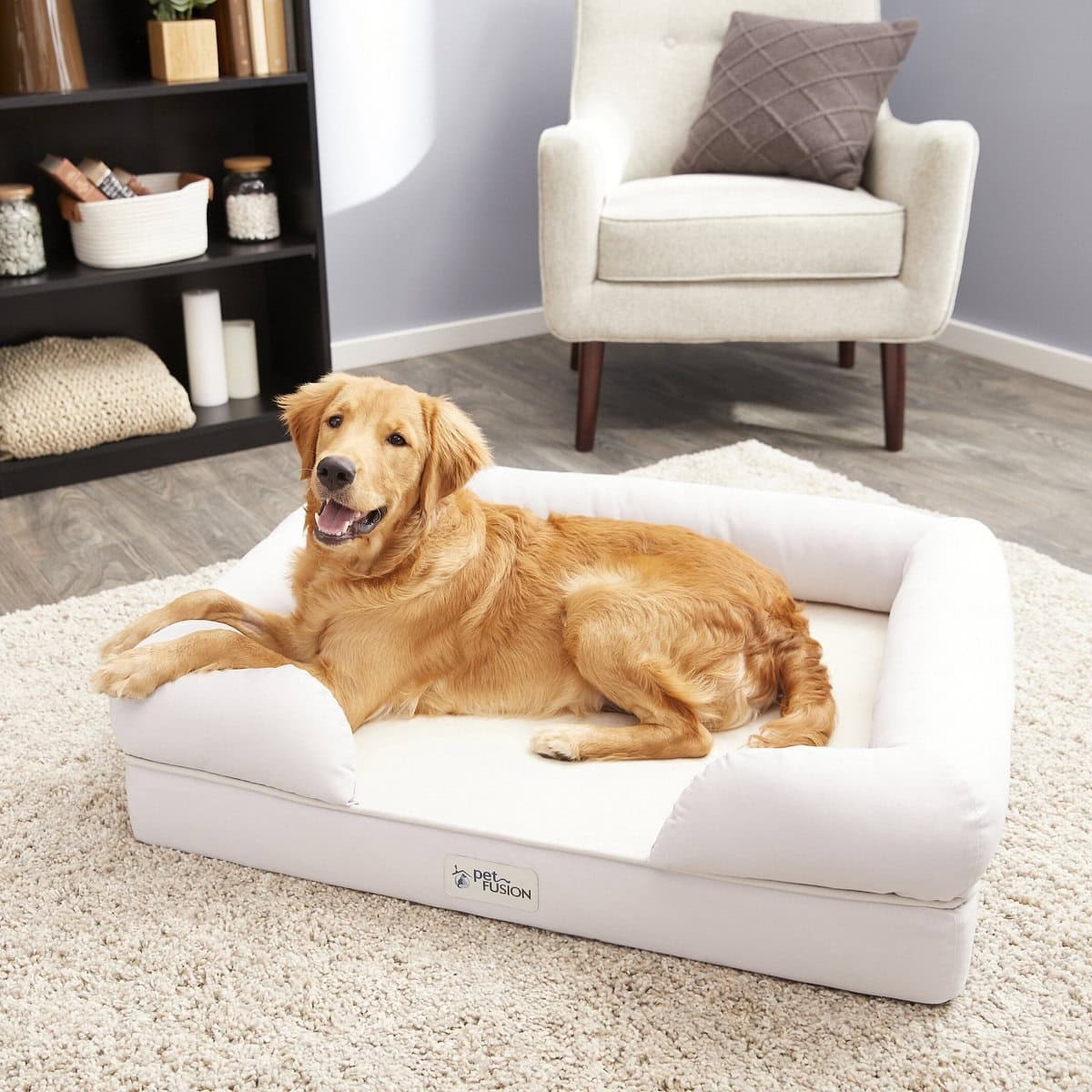 PetFusion Ultimate Lounge Memory Foam Bolster Dog Bed