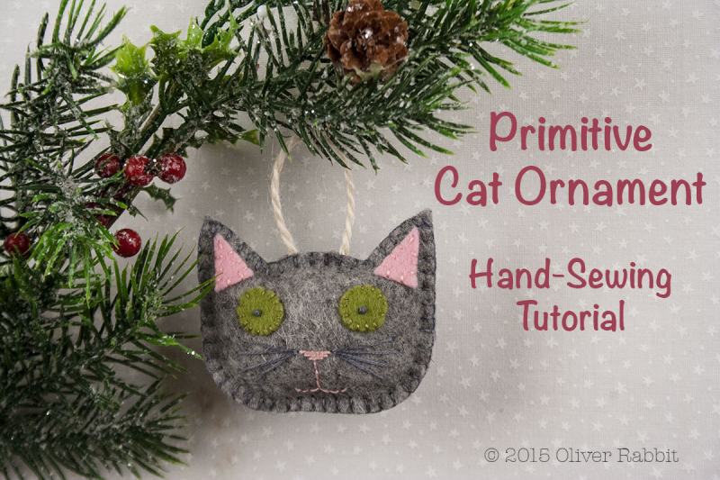 Primitive Felt Cat Ornament - A Free Pattern for Handmade Holidays