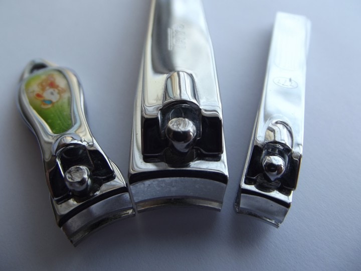 Three different size nail clippers