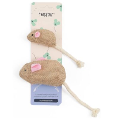 Hepper Mice Cat Toy Set (Hessian)