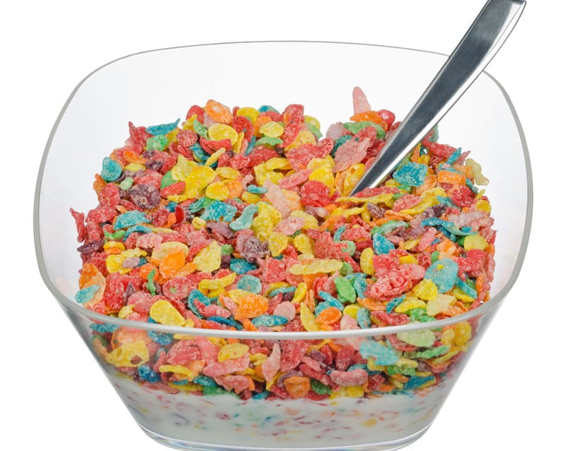 fruity pebbles on a bowl